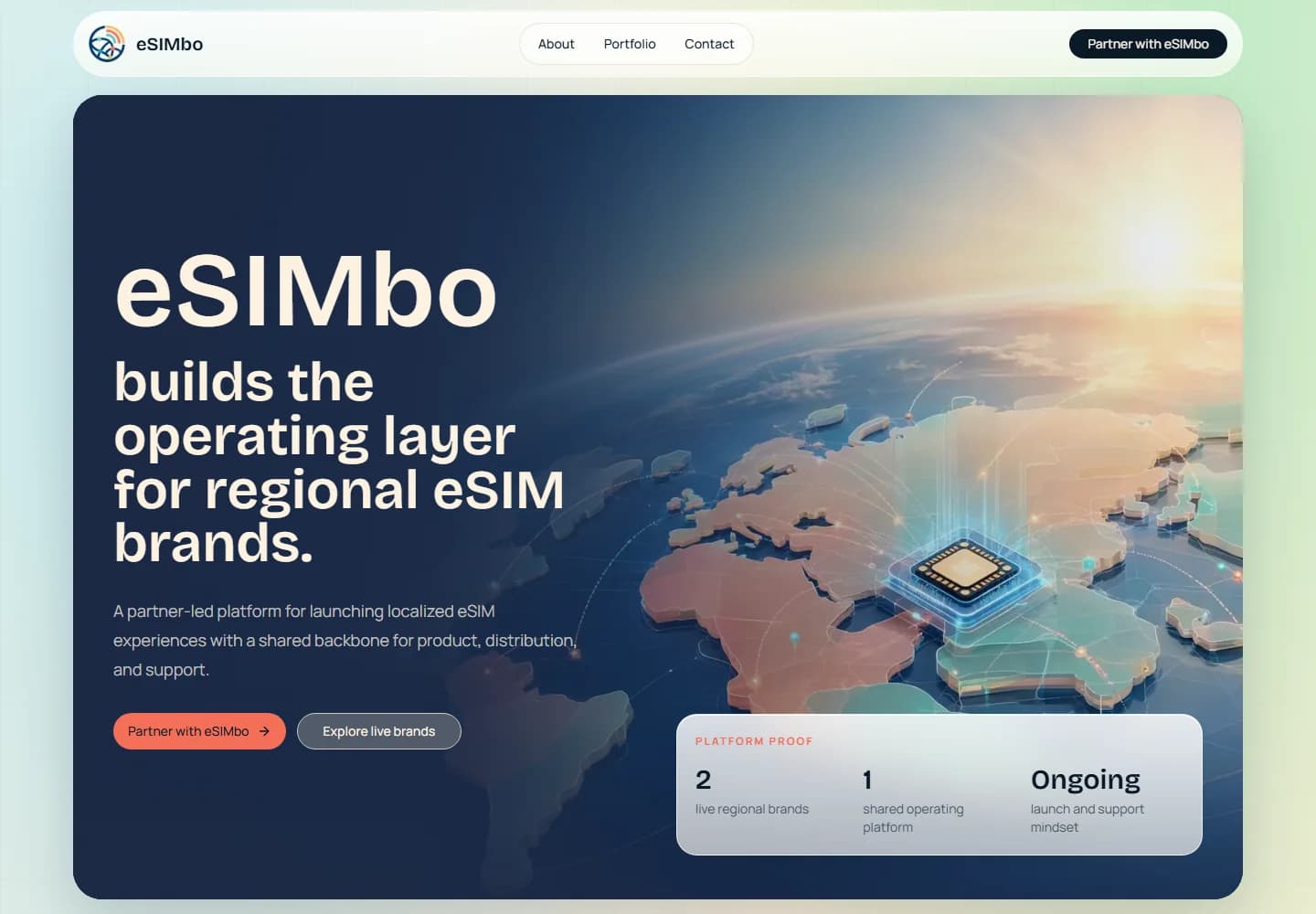 eSIM.bo regional eSIM platform homepage