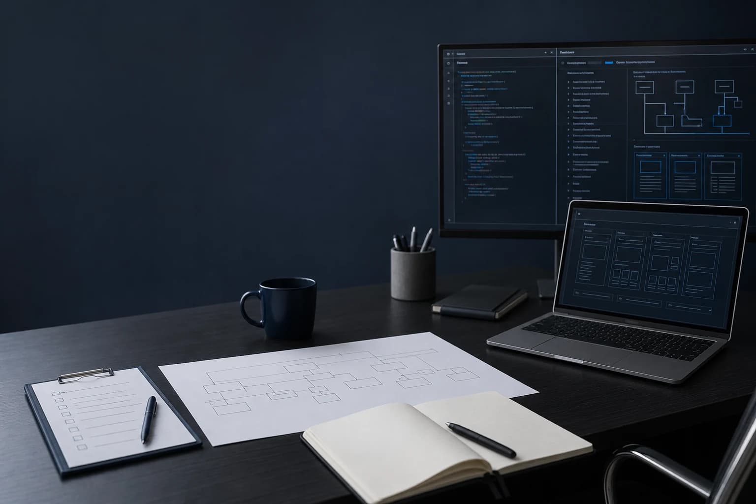 Software delivery workspace with application architecture and test plans